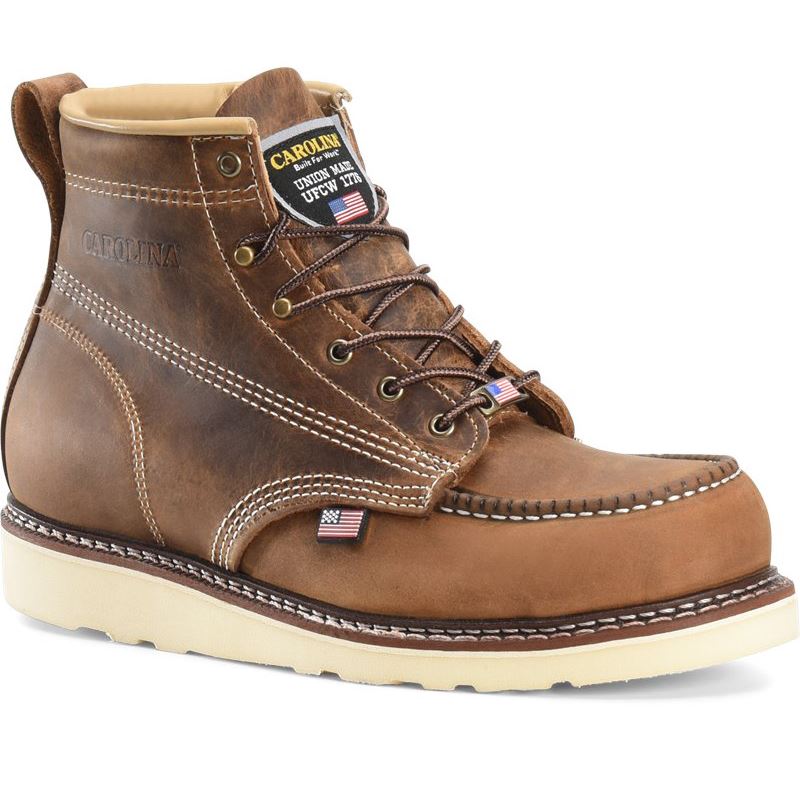 CAROLINA MEN'S AMP USA STEEL TOE in DARK BROWN